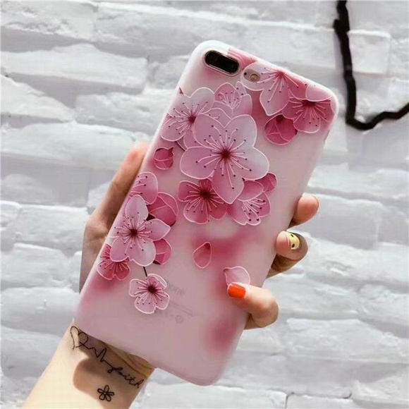 Separated&Struggling Accessories - 3D Floral Pattern Soft Cover iPhone 8 7